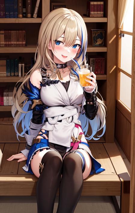 37696-1898976289-highres, detailed, soft lighting, indoors, sitting, fireplace, rows of books on shelves, drinking liquid, serval landau [honkai.png